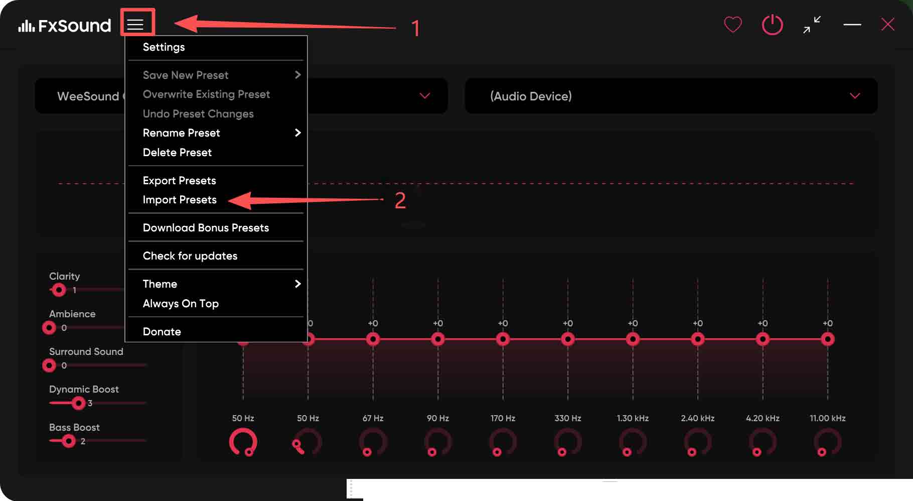 FxSound settings screenshot